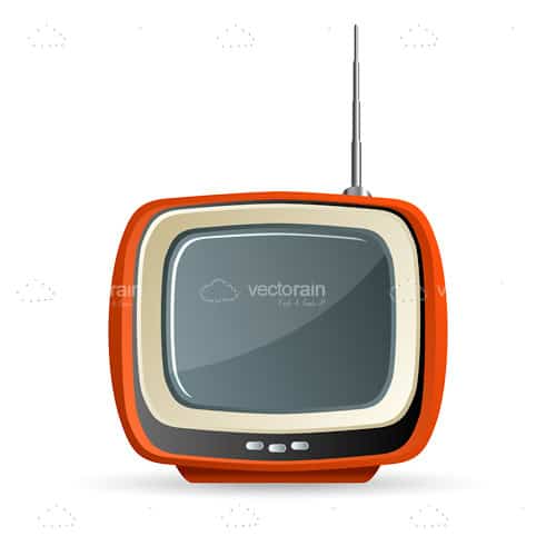 Retro Orange and Black Analogue Television Icon
